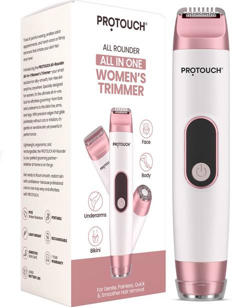 PROTOUCH All-in-1 All Rounder Women's Epilator | Face, Body, Bikini & Underarms Trimmer 60 min Runtime 5 Length Settings