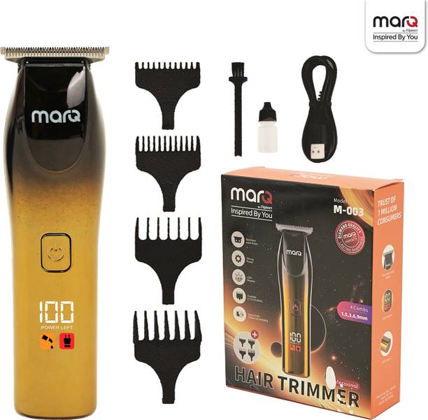 MarQ by Flipkart M-003 Professional Hair Trimmer with LED Display Trimmer 100 min Runtime Trimmer 100 min Runtime 4 Length Settings