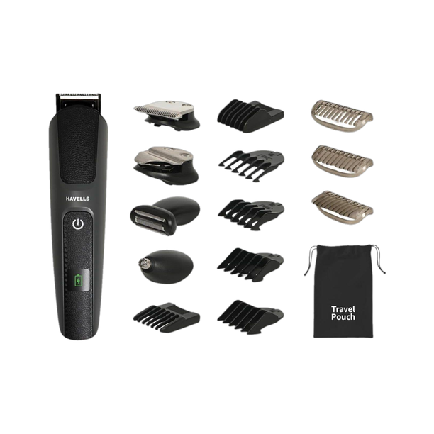 HAVELLS GS8714 | 15-in-1 Super Grooming Kit | Ipx7 Fully Washable and Body Groomer Fully Waterproof Grooming Kit 120 min  Runtime 10 Length Settings