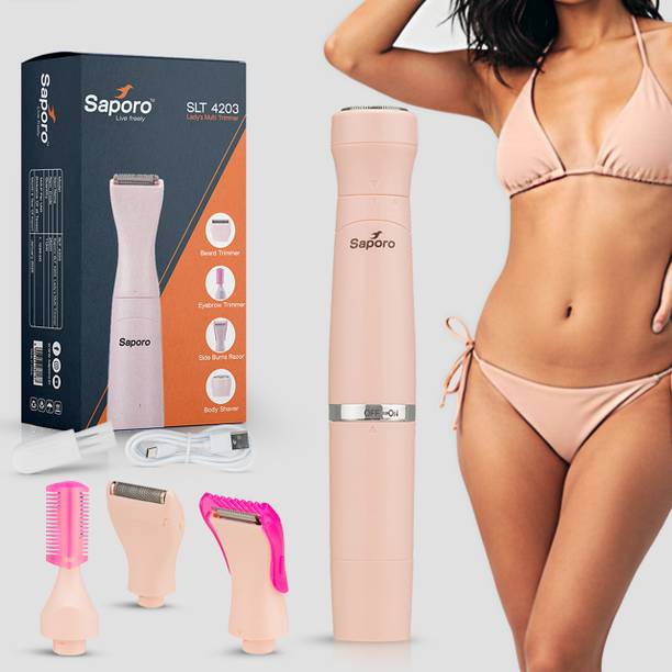 SAPORO 4 in 1 Rechargeable Multi Trimmer for Women Trimmer 60 min  Runtime 4 Length Settings