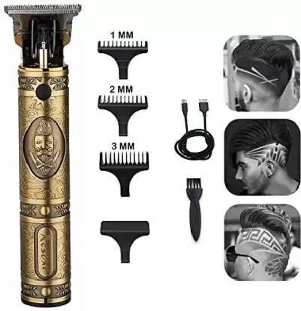 SHIARYA T9 Vintage USB Rechargeable Cordless Electric Beard Trimmer Hair Clippers G123 Trimmer 120 min  Runtime 4 Length Settings