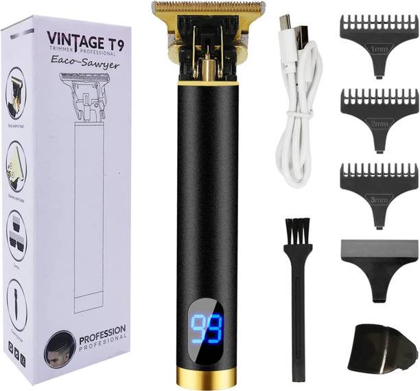 HAMOFY T9 Trimmer Metal Dark Black Grooming Kit 52 min  Runtime 20 Length Settings