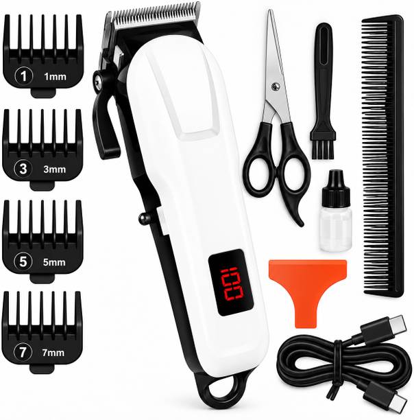 Zeno volt Rechargeable Hair Cutting Machine for Men with 4 Guide Combs Scissors Comb Trimmer 240 min Runtime 4 Length Settings
