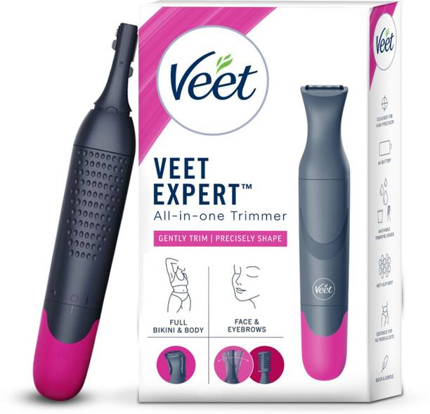 Veet Expert All- In- One Facial and Body Grooming Women’s Trimmer 60 min  Runtime 5 Length Settings