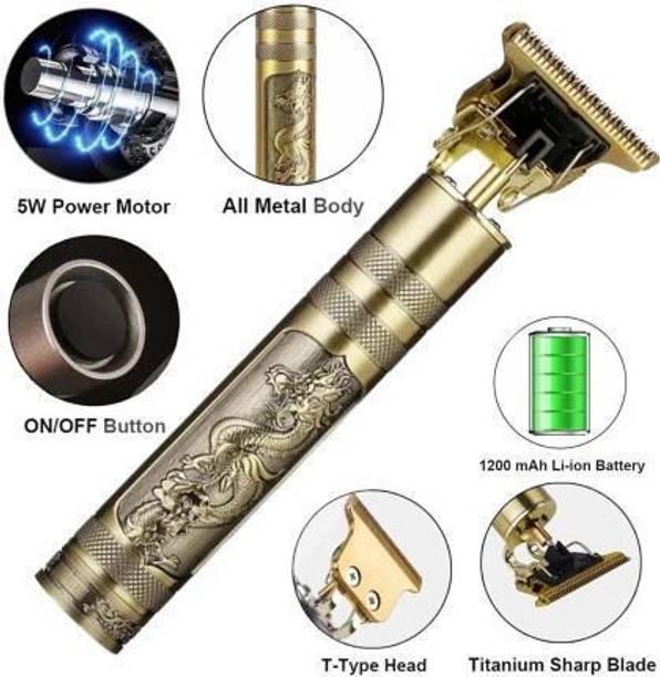 VISHMART T9 Vintage USB Rechargeable Cordless Electric Beard Trimmer Hair Clippers G20 Trimmer 120 min  Runtime 4 Length Settings