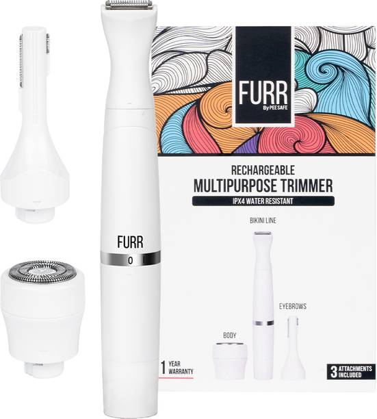 FURR By Pee Safe Trimmer For Women Multipurpose & Rechargeable | Pain Free Hair Removal Trimmer 45 min  Runtime 0 Length Settings