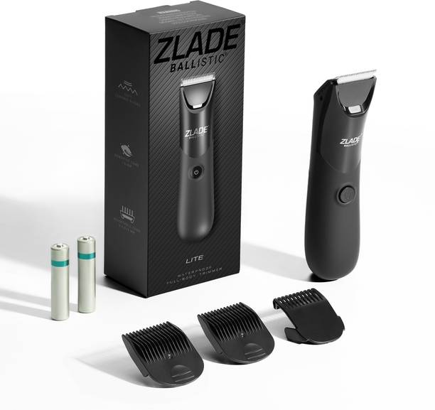 Zlade Trimmer for Men | Beard, Body, Pubic Hair | AAA Cell Battery Fully Waterproof Body Groomer 120 min  Runtime 4 Length Settings