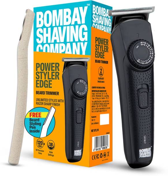 BOMBAY SHAVING COMPANY Flash Charging Men Beard Trimmer with Styling Pen Trimmer 120 min Runtime 38 Length Settings