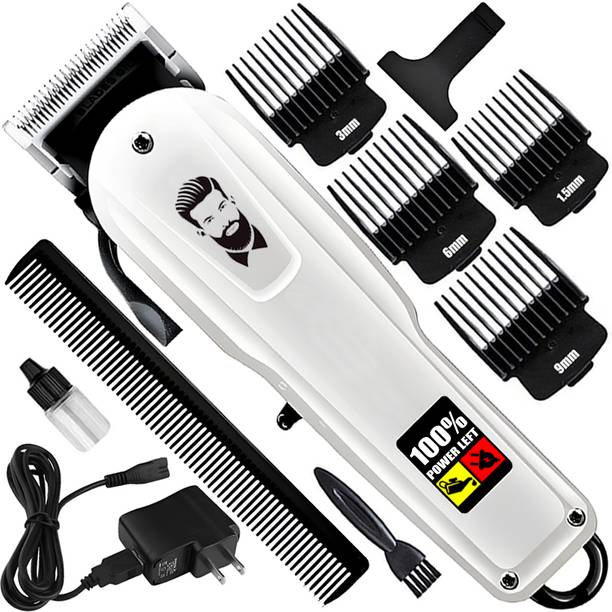 QGS 2000mAh Battery Fast Charge Low Sound A Steel Blade Hair Clipper Beard Moustache Trimmer 480 min  Runtime 10 Length Settings