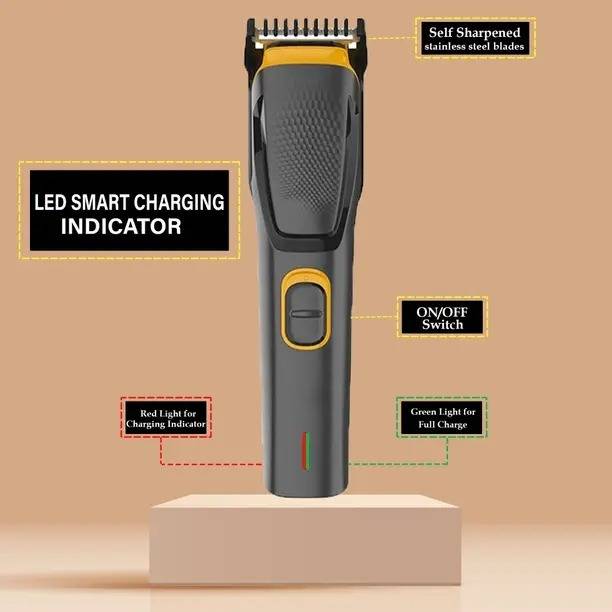 Zike USB Cordless Hair Clipper Beard Trimmer Plastic Hair Clipper _Professional Fully Waterproof Trimmer 45 min Runtime 4 Length Settings