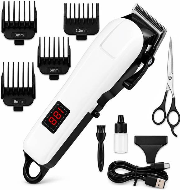 CLINLINSO 809A Cordless Hair Trimmer with Comb & Scissors Fully Waterproof Trimmer 240 min Runtime 5 Length Settings