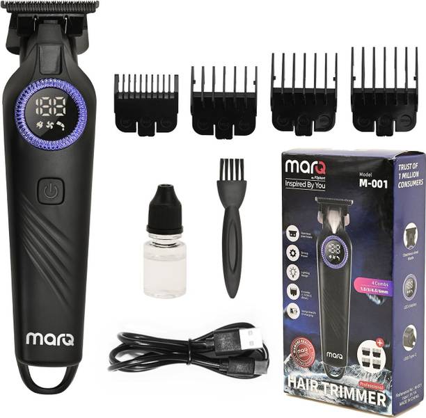 MarQ by Flipkart M-001 Professional Hair Trimmer with LED Display Trimmer 120 min Runtime Trimmer 120 min Runtime 4 Length Settings