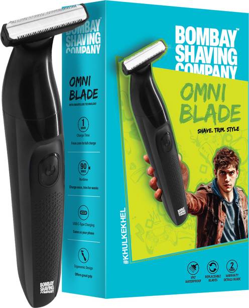 BOMBAY SHAVING COMPANY OmniBlade 3-in-1 Beard Trimmer For Men | Trim, Style, Shave Trimmer 90 min  Runtime 3 Length Settings