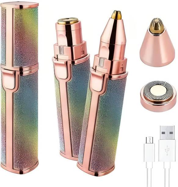 Elecsera 2 in 1 Painless Eyebrow Rechargable Trimmer & Facial Hair Removel Trimmer 90 min  Runtime 0 Length Settings
