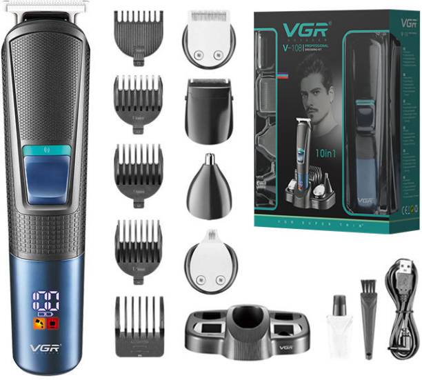 VGR V-108 Professional 10 in 1 Grooming Kit Trimmer 120 min  Runtime 7 Length Settings