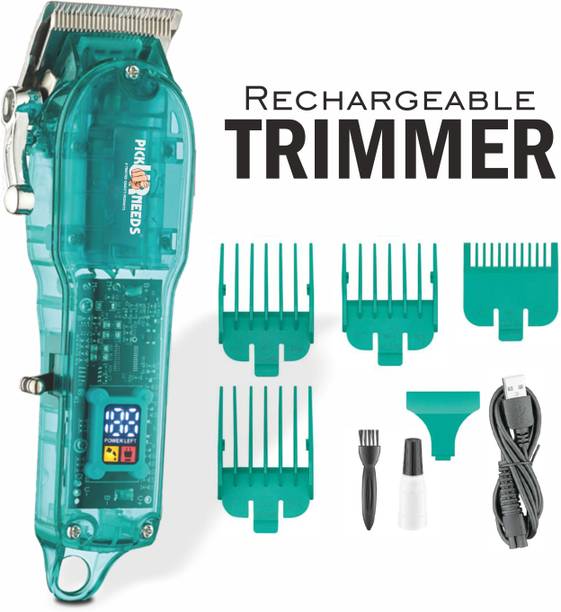 Pick Ur Needs Professional Rechargeable Hair Trimmer/Shaver With Smart LED Transparent Design Trimmer 200 min Runtime 4 Length Settings