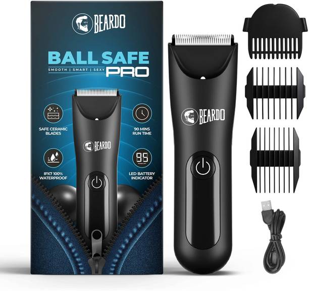 BEARDO Ball Safe Pro with Skin Safe Tech Waterproof, Private Parts & Body Trimmer 90 min Runtime 3 Length Settings