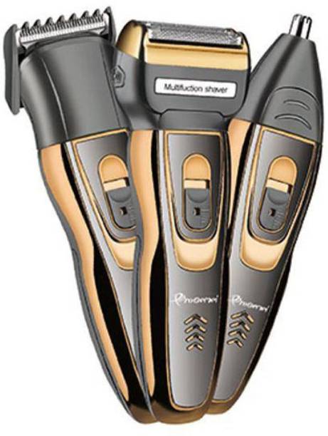 Gentlix GT-595 Rechargeable Groomer – Clean Shave for Beard, Nose & Ears Fully Waterproof Trimmer 60 min  Runtime 4 Length Settings