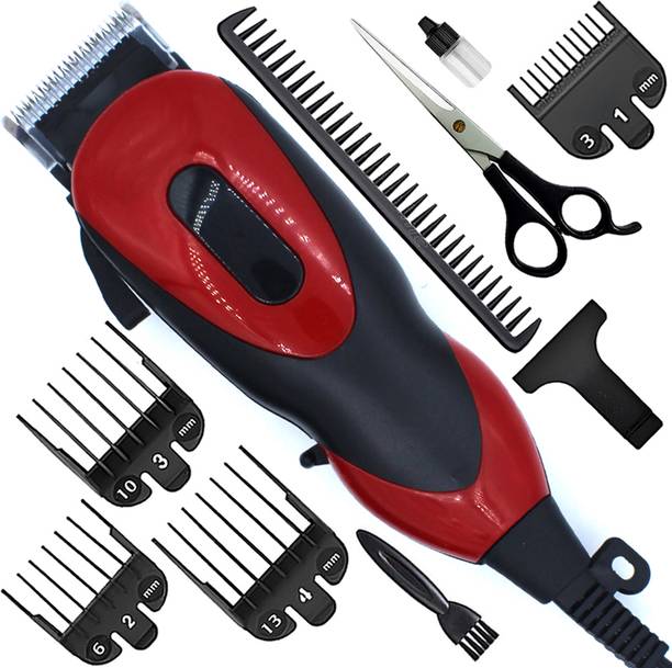 QGS A7 Powerful Adjustable Titanium Wired High Quality Hair Clipper Beard Moustache Fully Waterproof Trimmer 0 min  Runtime 7 Length Settings
