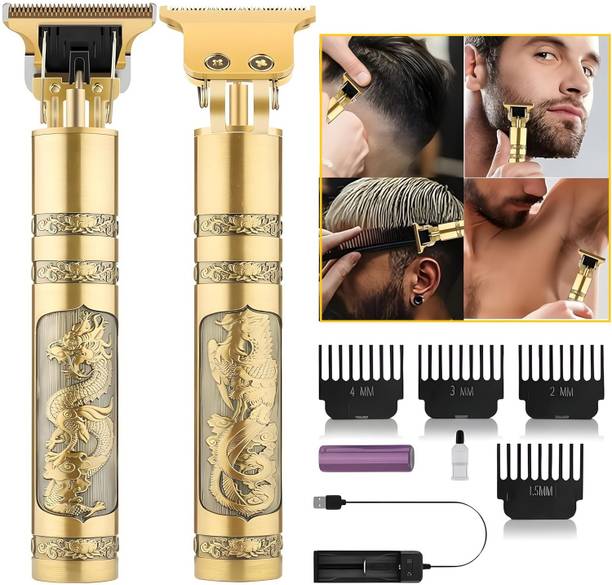 Arrom Cordless Trimmer, 4 Combs, Shaver, Beard Quality Professional Men Golden Pro+ Grooming Kit 120 min  Runtime 4 Length Settings