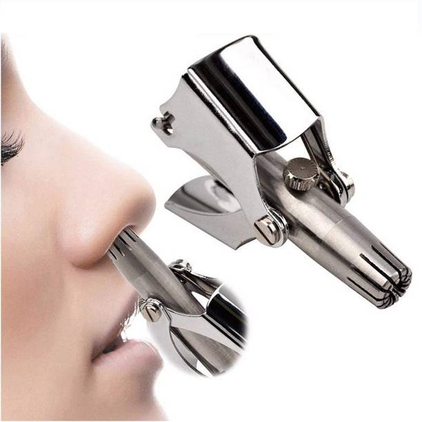 LAKSHMINARAYAN SALES Stainless Steel Manual Painless Nose & Ear Hair Clipper Trimmer Cleaning Brush Trimmer 0 min  Runtime 5 Length Settings