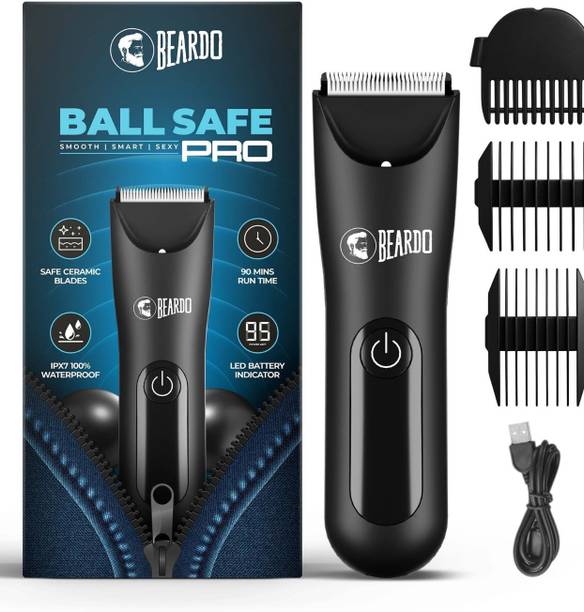 BEARDO Ball Safe Pro with Skin Safe Tech Waterproof, Private Parts & Body Fully Waterproof Trimmer 90 min Runtime 3 Length Settings