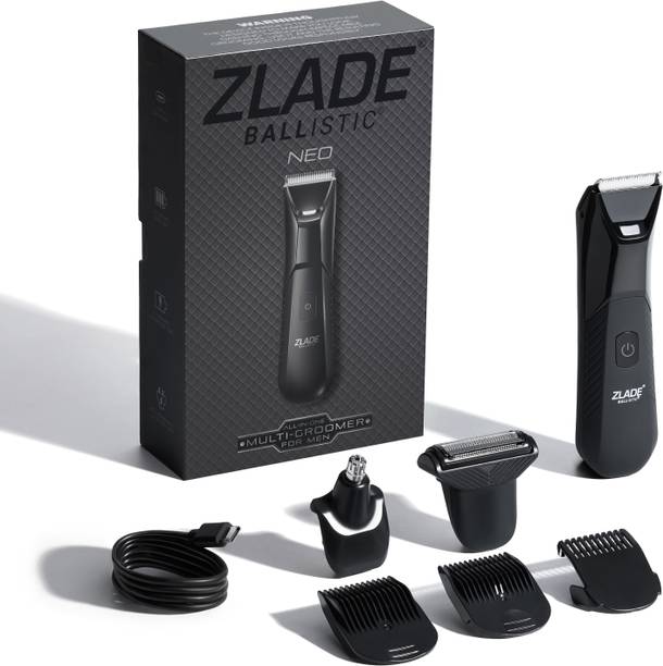 Zlade Ballistic Neo All-in-One Multi-Groomer For Men Fully Waterproof Body Groomer 90 min Runtime 7 Length Settings