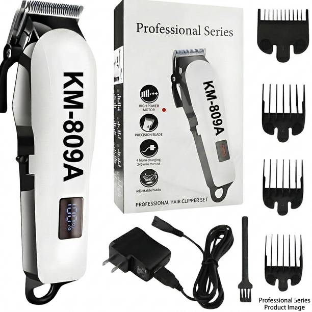 RIBBKART KM-809A High-Performance Beard Trimmer for Men – Sharp Blades, Cordless Use Trimmer 120 min  Runtime 4 Length Settings