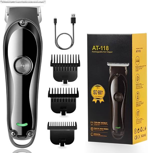 FABUNIK Rechargeble Hair Clipper Precision Staainless Steel Cuter Powerful Motor Trimmer Fully Waterproof Trimmer 180 min Runtime 5 Length Settings