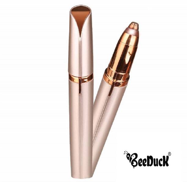 BeeDuck Portable eyebrow Hair Removal Eyebrow Trimmer, Face, Lips, Nose Hair Removal Electric Trimmer with Light Trimmer 120 min  Runtime 0 Length Settings