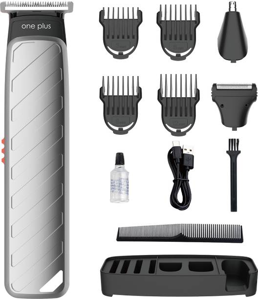 One Plus OP 511 Cordless Professional 8 in 1 Grooming Kit Washable Trimmer 120 min  Runtime 4 Length Settings