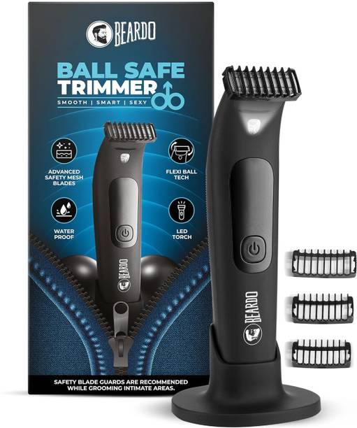 BEARDO Ball Safe Trimmer For Men With Skin Safe Tech Waterproof, Private Parts & Body Fully Waterproof Trimmer 110 min Runtime 5 Length Settings