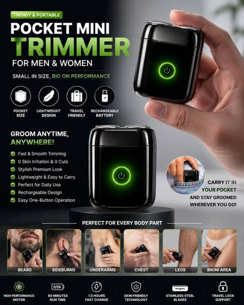 EVRYCE Pocket Mini Trimmer for Men & Women Trimmer 2 min  Runtime 4 Length Settings