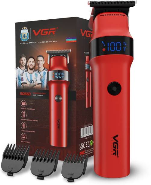 VGR Rosso Professional Trimmer 400 min  Runtime 4 Length Settings
