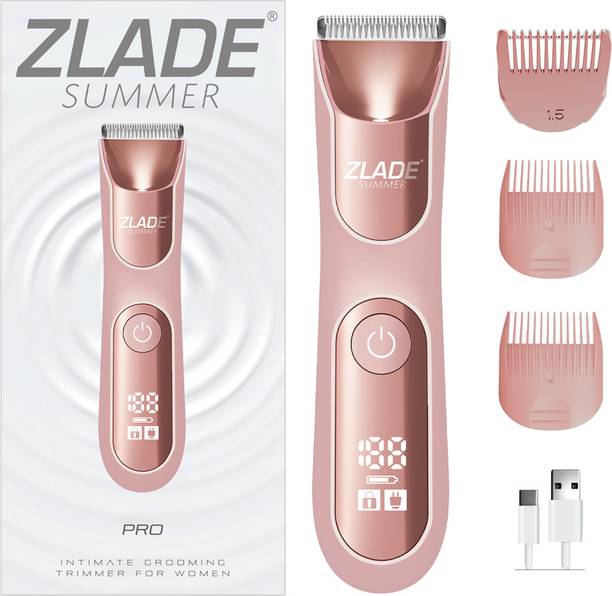 Zlade Summer Pro Intimate Body Trimmer for Women Fully Waterproof Body Groomer 90 min  Runtime 4 Length Settings