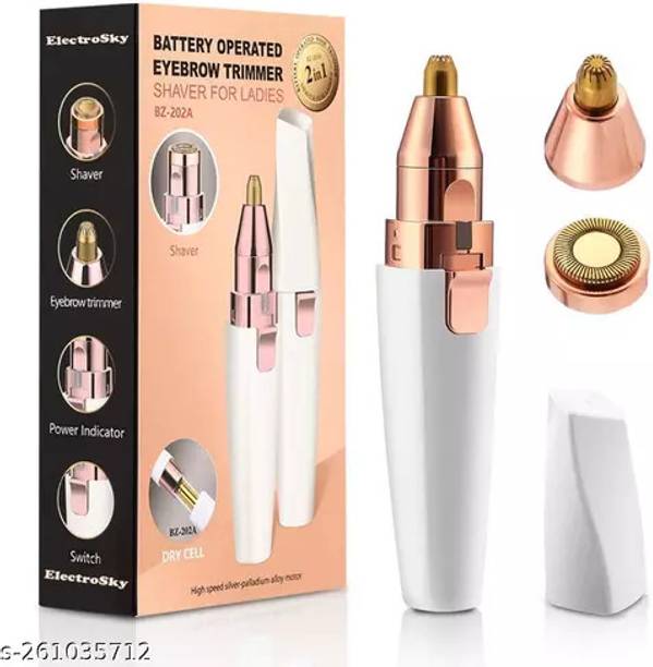 BIRZAR 2 in 1 Eyebrow Trimmer & Facial Hair Removal for Women Trimmer 120 min  Runtime 1 Length Settings