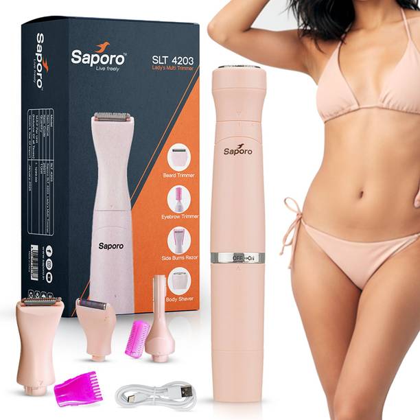 SAPORO 4 in 1 Rechargeable Multi Trimmer for Women Trimmer 60 min  Runtime 4 Length Settings