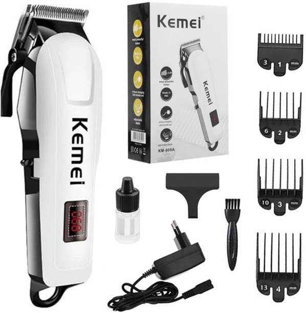 Kemeii Professional Rechargeable Cord & Cordless unisex salon hair cutting machine Fully Waterproof Trimmer 240 min  Runtime 4 Length Settings