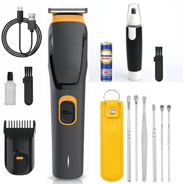 Virth 3 IN 1 Grooming Kit Ear Cleaning Set With Travel friendly Ear, Nose Hair & Beard Trimmer 90 min  Runtime 0 Length Settings