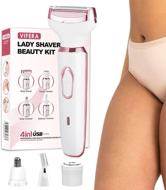 chopperwell Bikini trimmer for women 4-in-1 rechargeable trimmer for women Fully Waterproof Trimmer 120 min  Runtime 0 Length Settings