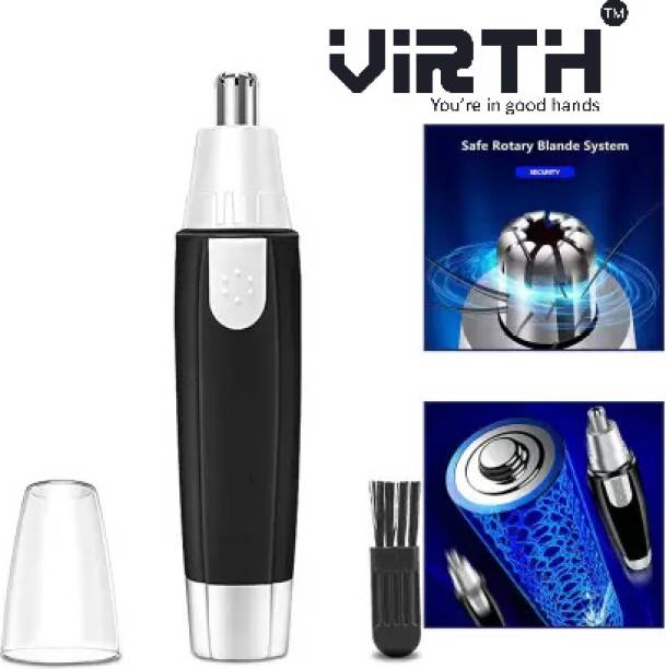 Virth Nose Hair Trimmer for Men Women, Waterproof Eyebrow Facial Hair Removal Trimmer 30 min  Runtime 0 Length Settings