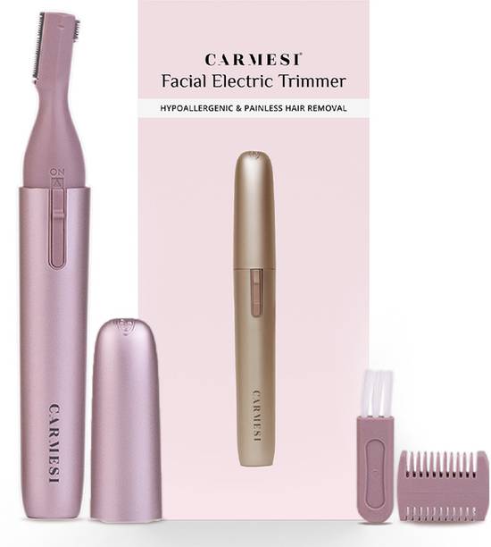Carmesi Facial Electric Trimmer | 2 Blades Sizes | Eyebrow Comb + Cleaning Brush Trimmer 60 min  Runtime 2 Length Settings