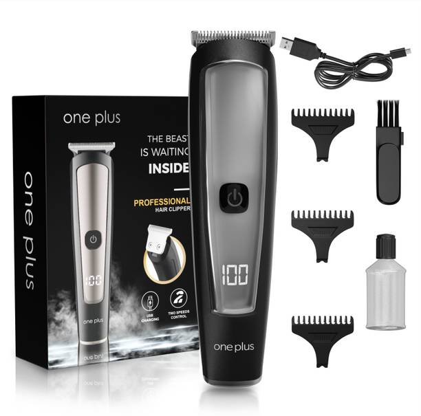 One Plus OP 208 Cordless Professional Hair Trimmer Titanium coated blade waterproof Trimmer 120 min Runtime 4 Length Settings