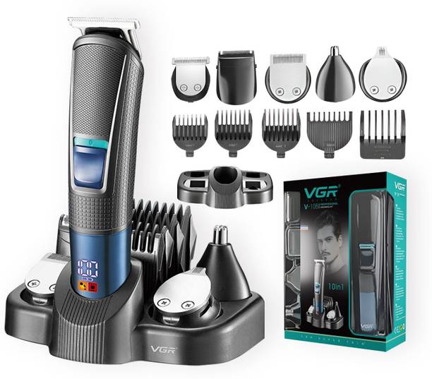 VGR V-108 Professional 10 in 1 Grooming Kit Trimmer 120 min Runtime 7 Length Settings