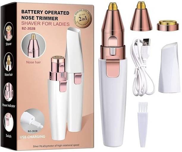 Balaji Enterprise 2 in 1 Rechargeable Hair Removal Trimmer for Women with Replaceable Heads Trimmer 120 min  Runtime 0 Length Settings