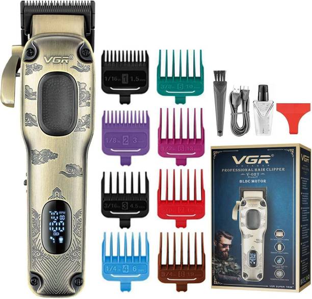 VGR V-027 Professional Salon Series Hair Clipper Trimmer 200 min Runtime 13 Length Settings
