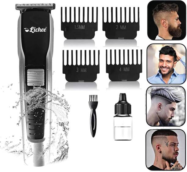 LICHEE Cordless Professional Beard, Mustache, Head and Body Hair Clipper Trimmer 45 min  Runtime 4 Length Settings