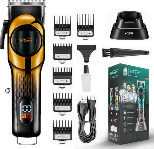 VGR V-166 Professional Cord/Cordless Hair Clipper Trimmer 200 min Runtime 7 Length Settings