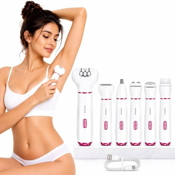 HVG TRADERS 6-in-1 women's grooming kit Fully Waterproof Body Groomer 60 min  Runtime 6 Length Settings