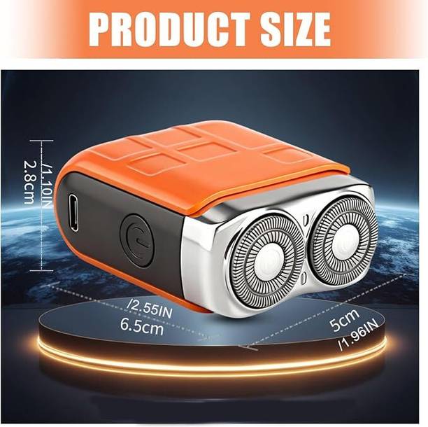 Flisco Portable Electric Shaver for Men Small Rechargeable Beard Trimmer Portable Face Hair Cordless Epilator